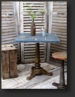 zinc top cafe table