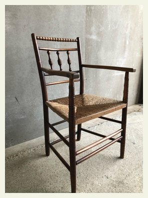 Straw twine weave chair